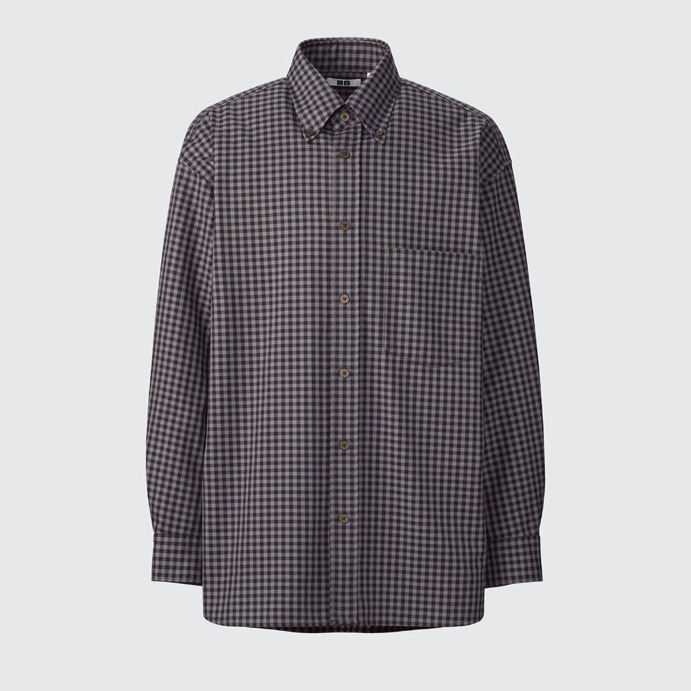 Twill Oversized Shirt | Checked (Uniqlo U; Fall/Winter 2024)